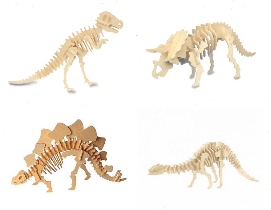 Pack of 3D wooden puzzles DINOSAURUS