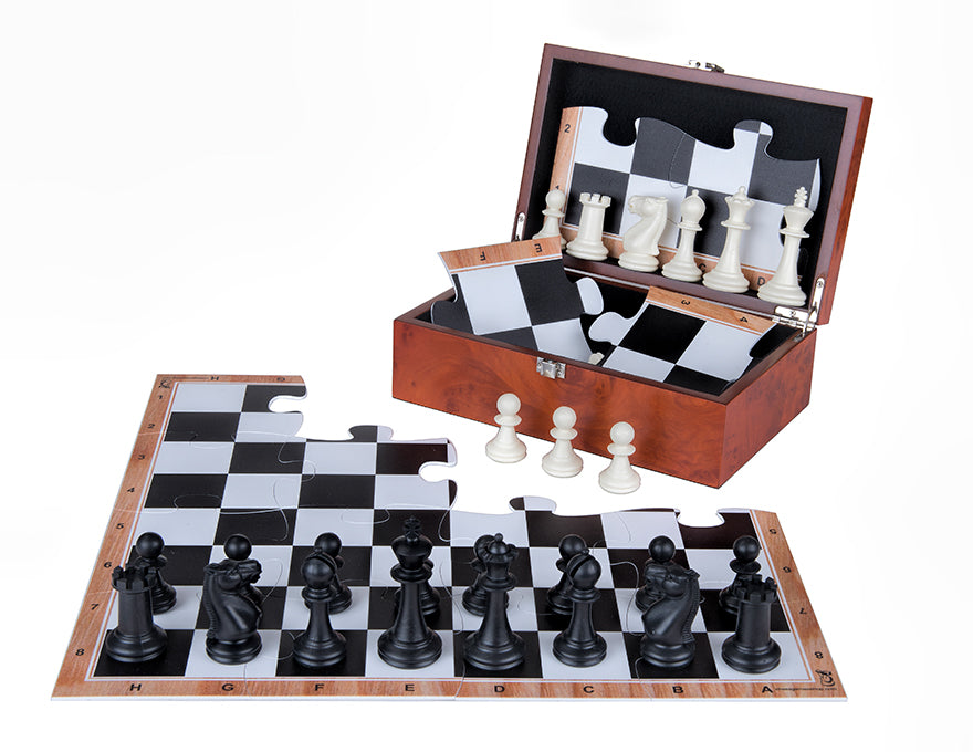JigChess SEMI Set: Chess pieces + Chess board + Wooden Box
