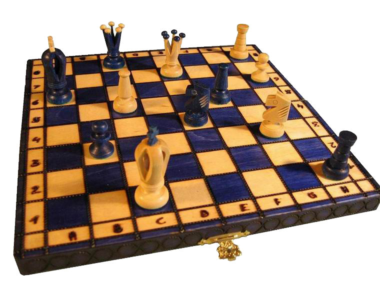 Wooden Chess Set - Bluberry