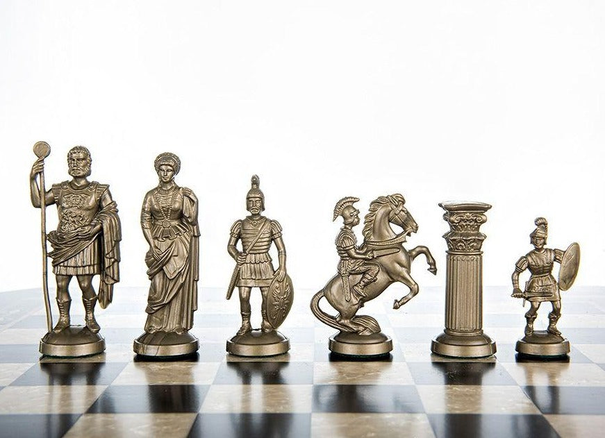 Plastic Chess Pieces ROMAN GOLD LIGHT