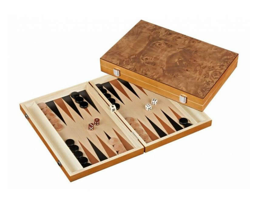 Wooden Backgammon Lyon - 35 cm / 13,5" - Traditional Strategy Board Game