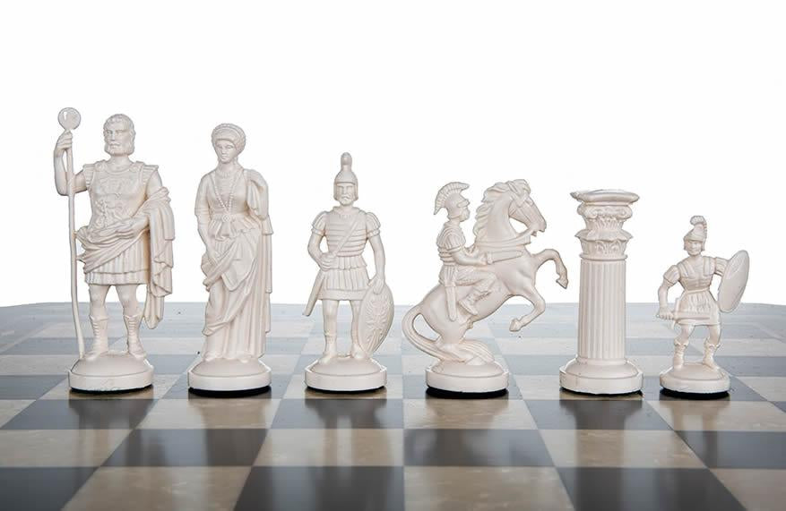 Roman Chess Pieces cream | black